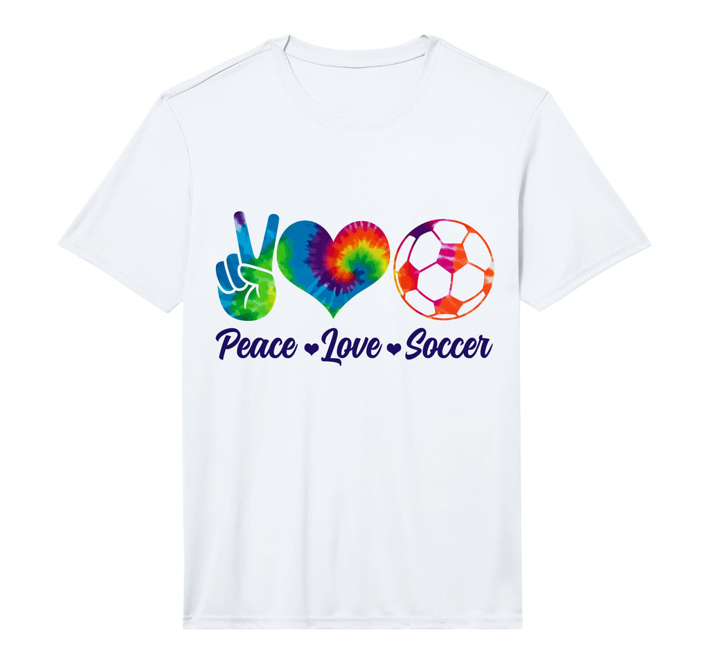 Soccer Tie Dye Peace Love Soccer Player T-Shirt - Graphic Print for Adults - T-Shirt, Sweatshirt, Hoodie