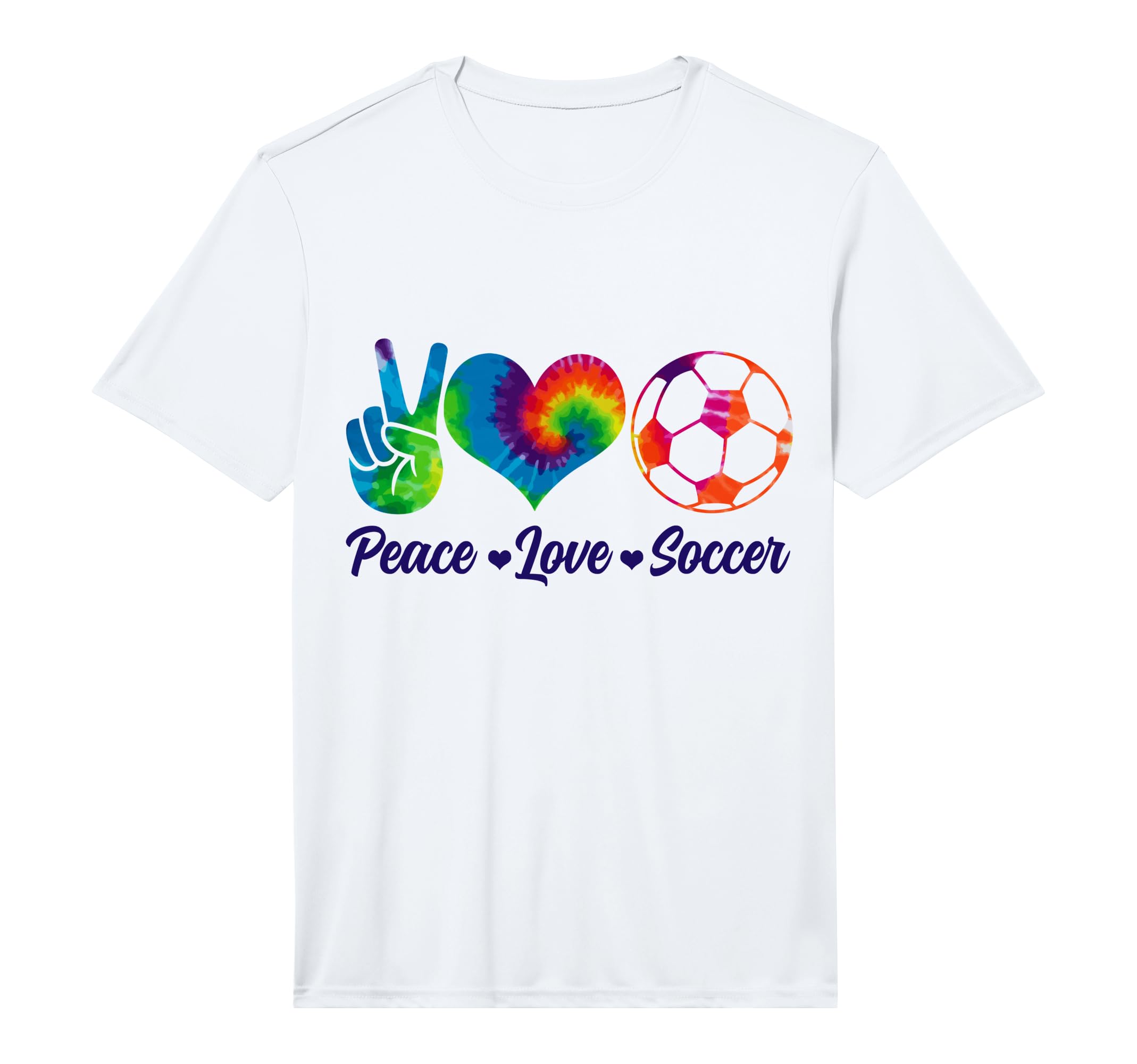 Soccer Tie Dye Peace Love Soccer Player T-Shirt - Graphic Print for Adults - T-Shirt, Sweatshirt, Hoodie
