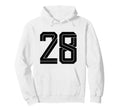 28 White Number 28 Sports Fan Hoodie - Casual Everyday Wear for Adults - T-Shirt, Sweatshirt, Hoodie
