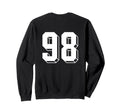 Number 98 Backside 80S 90S Team Sweatshirt - Fun Novelty Design for Adults - T-Shirt, Sweatshirt, Hoodie