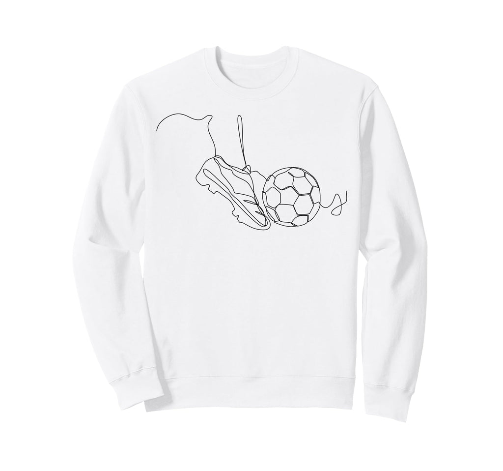 One Line Art Minimalist Soccer Coach Sweatshirt - Unique Graphic Men Women - T-Shirt, Sweatshirt, Hoodie