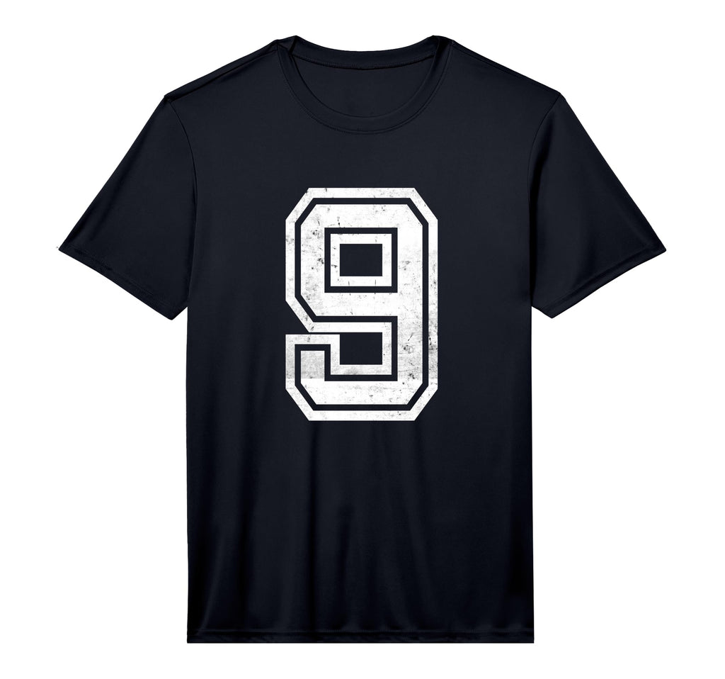 Number 9 Sports White Distressed T-Shirt - Trendy Graphic for Adults - T-Shirt, Sweatshirt, Hoodie