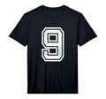 Number 9 Sports White Distressed T-Shirt - Trendy Graphic for Adults - T-Shirt, Sweatshirt, Hoodie