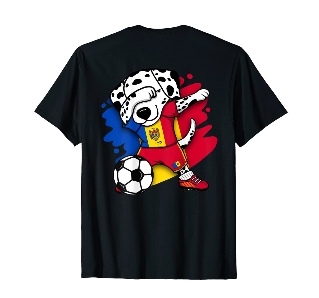 Dabbing Dalmatian Moldova Soccer T-Shirt - Fun Novelty Design for Adults - T-Shirt, Sweatshirt, Hoodie