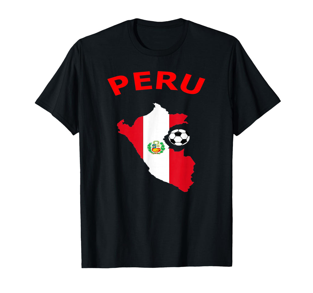 Peru Jersey Flag Soccer Ball Football T-Shirt - Custom Art Print Unisex - T-Shirt, Sweatshirt, Hoodie