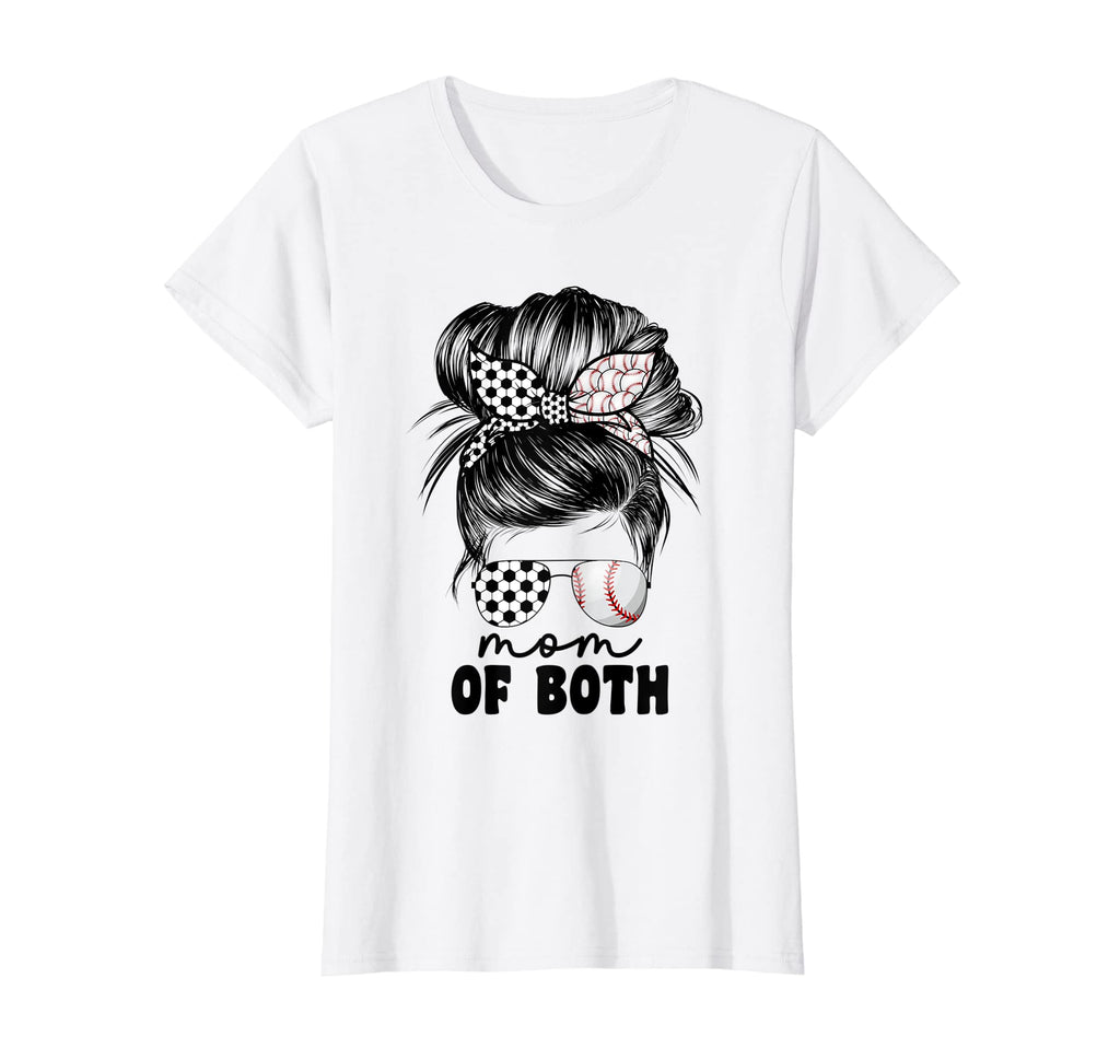 Womens Mom Both Soccer And Baseball Mama T-Shirt - Unique Graphic Unisex - T-Shirt, Sweatshirt, Hoodie