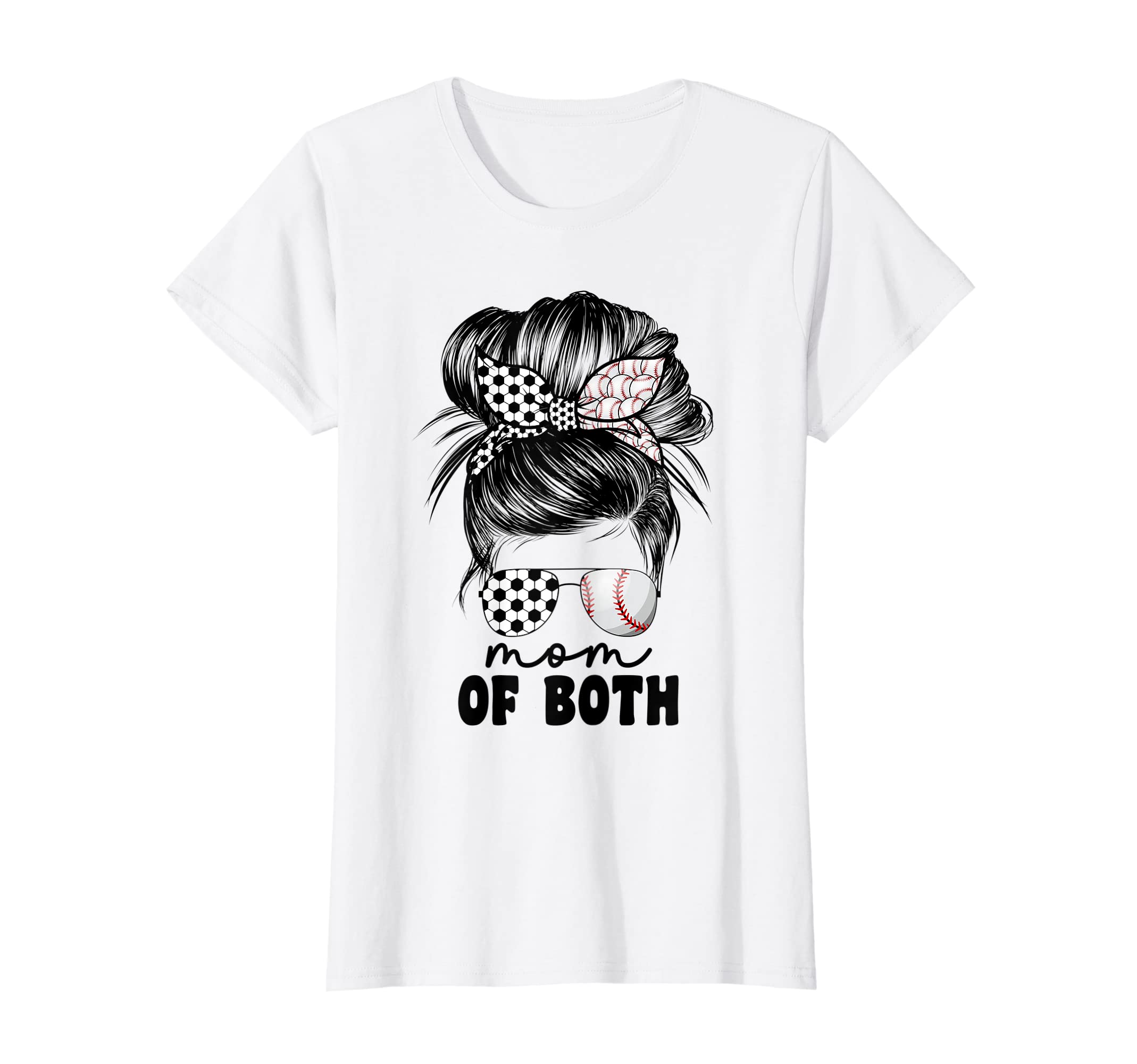 Womens Mom Both Soccer And Baseball Mama T-Shirt - Unique Graphic Unisex - T-Shirt, Sweatshirt, Hoodie