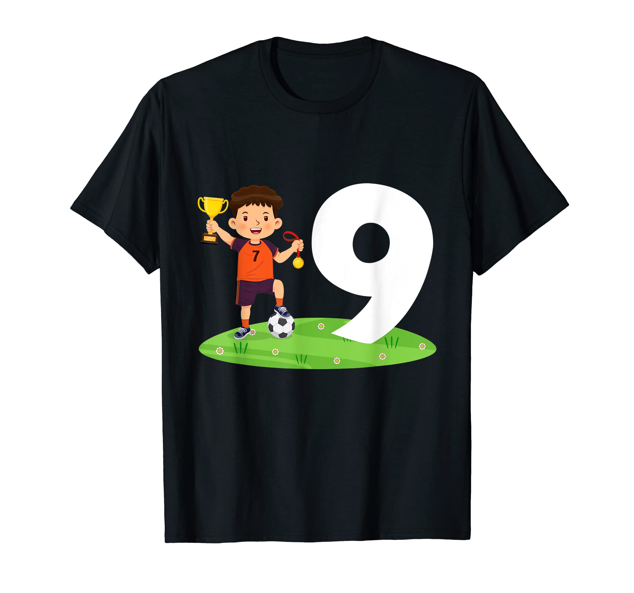 9Th Birthday Soccer 9 Years Old Soccer T-Shirt - Trendy Graphic Men Women - T-Shirt, Sweatshirt, Hoodie