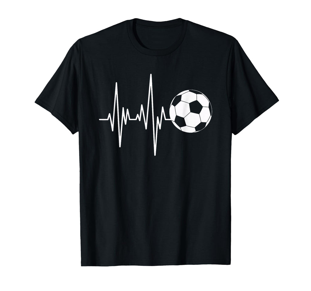 Soccer Heartbeat Ecg Ball Minimal T-Shirt - Fun Novelty Design for Adults - T-Shirt, Sweatshirt, Hoodie
