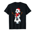 Funny Soccer Ball Snowman Santa Hat T-Shirt - Streetwear Style Unisex - T-Shirt, Sweatshirt, Hoodie