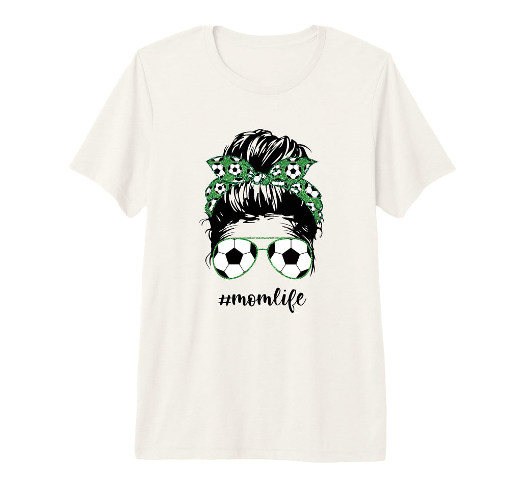 Mom Life Soccer Mom Messy Bun T-Shirt - Minimalist Print Men Women - T-Shirt, Sweatshirt, Hoodie