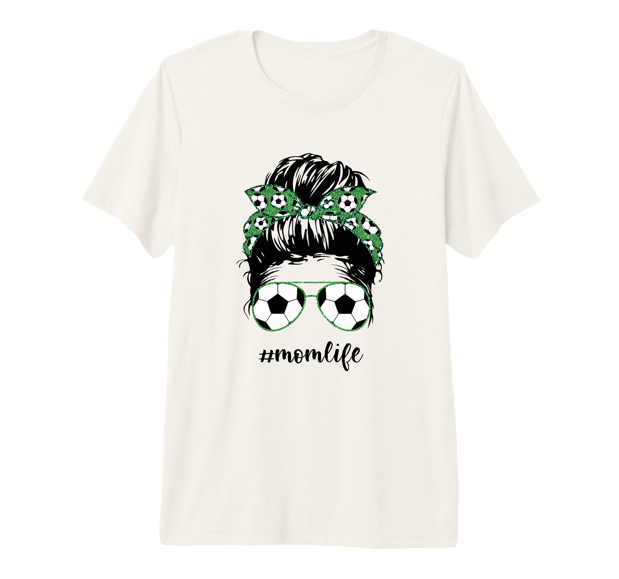 Mom Life Soccer Mom Messy Bun T-Shirt - Minimalist Print Men Women - T-Shirt, Sweatshirt, Hoodie