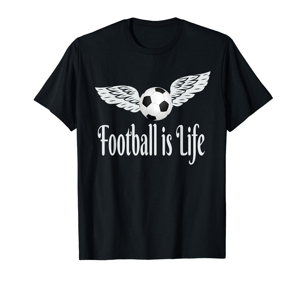 Football Is Life Soccer Ball Wings T-Shirt - Minimalist Print for Adults - T-Shirt, Sweatshirt, Hoodie