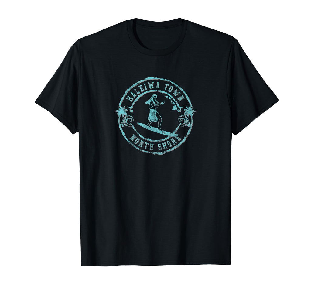 Hawaii North Shore Haleiwa Hula Surf T-Shirt - Custom Art Print for Adults - T-Shirt, Sweatshirt, Hoodie