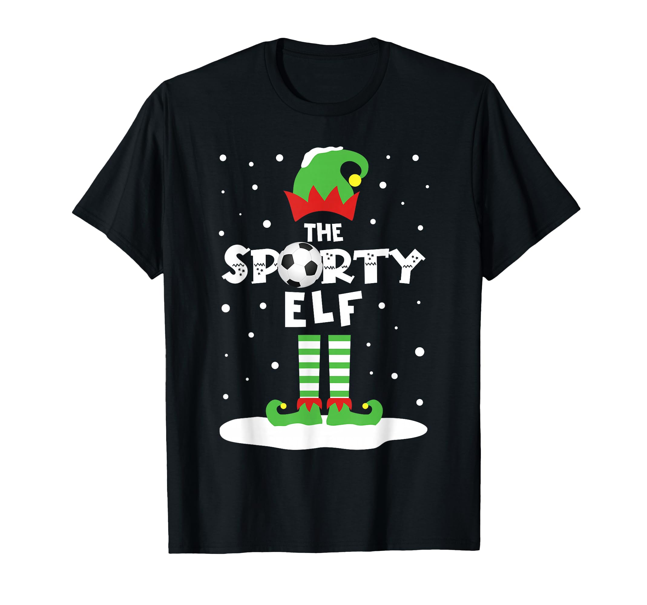 Snowy Soccer Elf Matching Family Costume T-Shirt - Trendy Graphic Unisex - T-Shirt, Sweatshirt, Hoodie