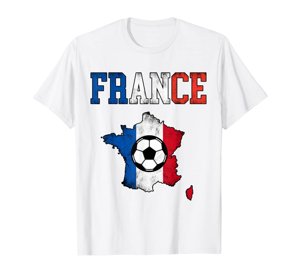 France Flag Football Soccer T-Shirt - Novelty Apparel Unisex - T-Shirt, Sweatshirt, Hoodie