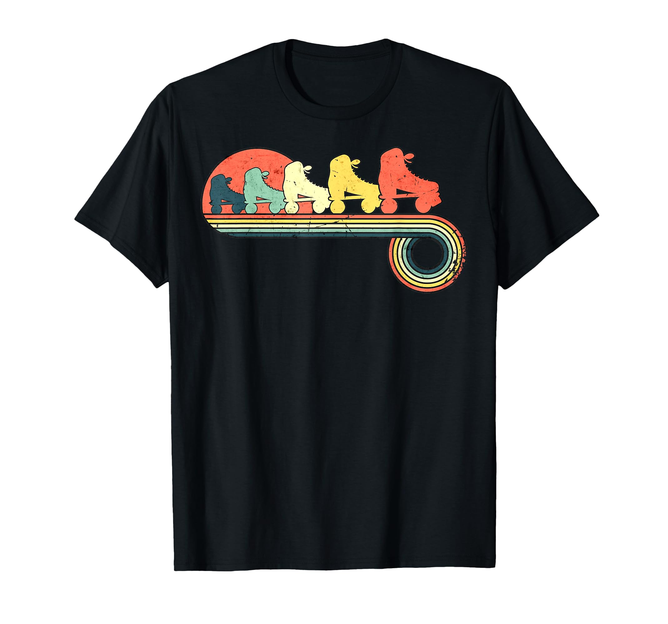 Rollerskates Sunset Rainbow T-Shirt - Casual Everyday Wear Unisex - T-Shirt, Sweatshirt, Hoodie