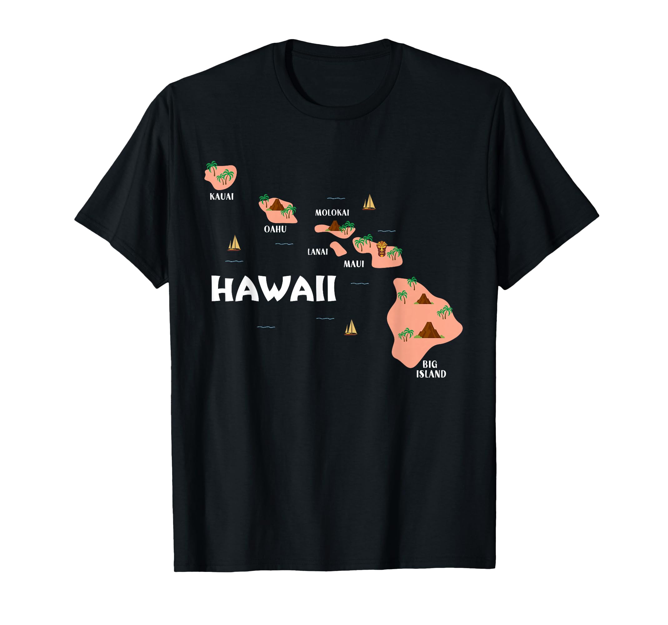 Map Souvenir Hawaiian Islands T-Shirt - Unique Graphic Unisex - T-Shirt, Sweatshirt, Hoodie