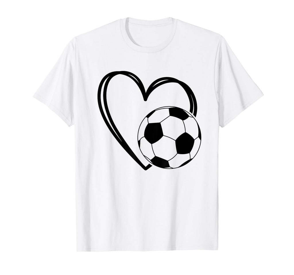 Soccer Ball Heart Soccer Mom Soccer Lover T-Shirt - Novelty Apparel Unisex - T-Shirt, Sweatshirt, Hoodie