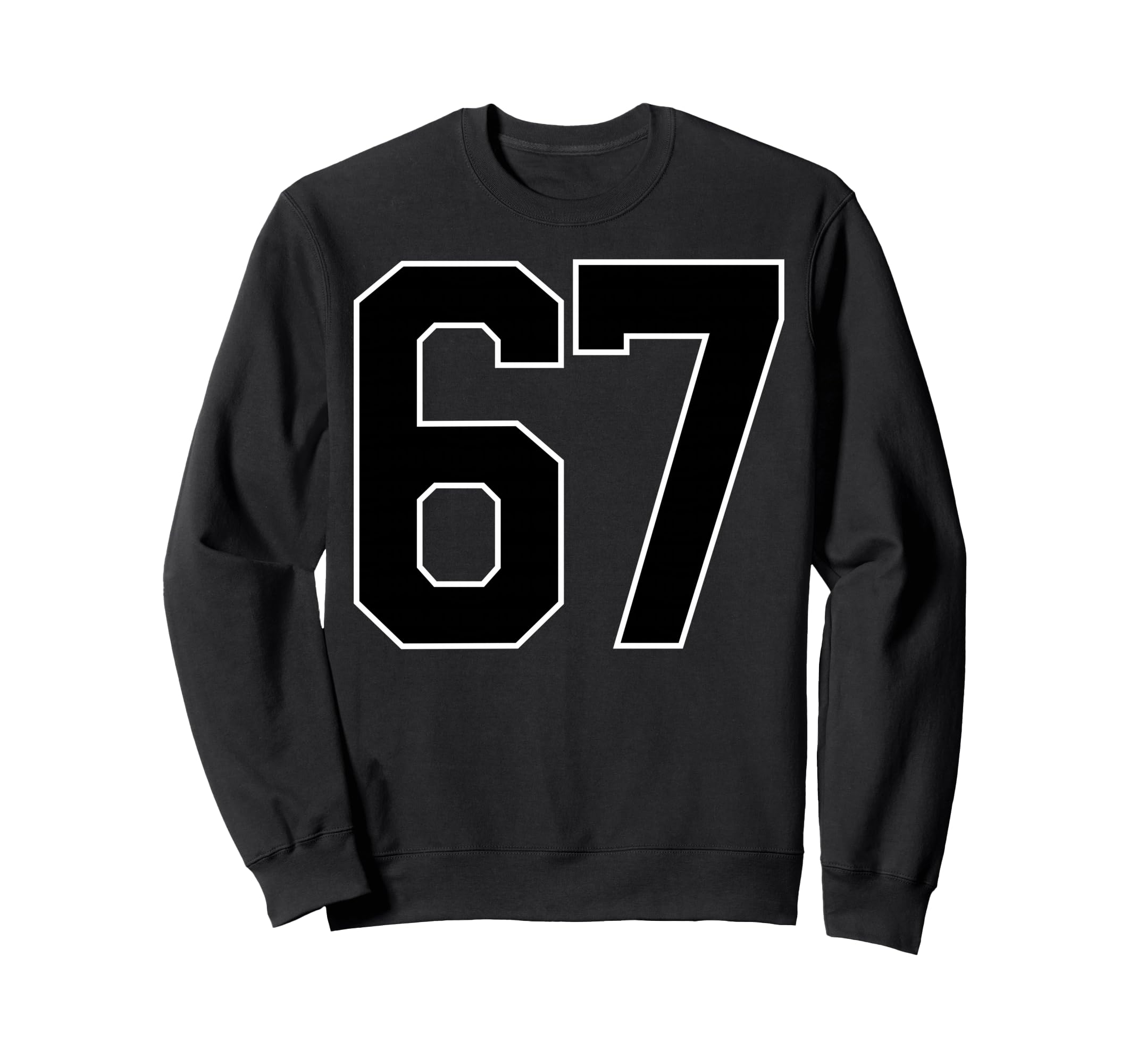 Black Sports Team Number 67 Sweatshirt - Casual Everyday Wear for Adults - T-Shirt, Sweatshirt, Hoodie