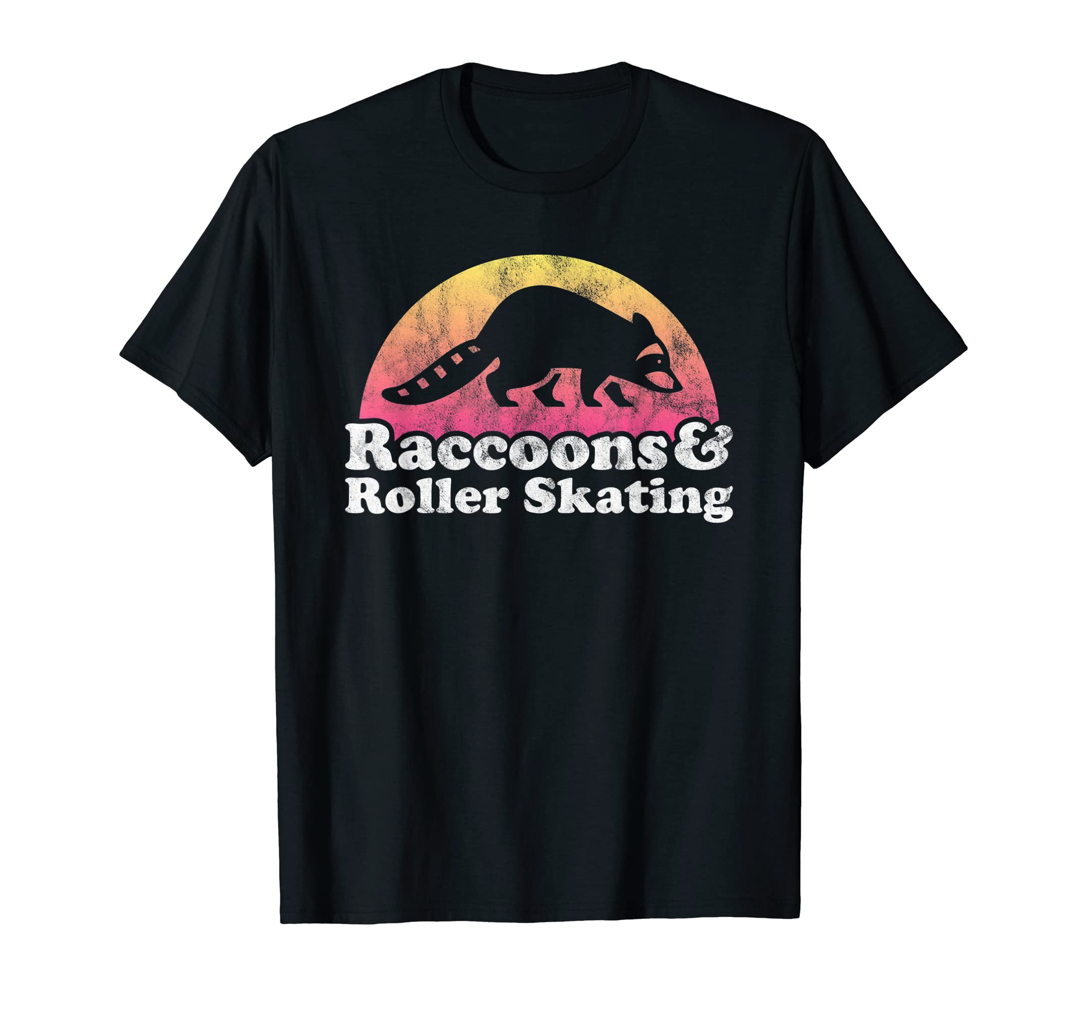 Raccoons And Roller Skating Raccoon T-Shirt - Casual Everyday Wear Unisex - T-Shirt, Sweatshirt, Hoodie