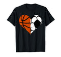 Soccer Basketball Heart Funny Soccer T-Shirt - Aesthetic Graphic Unisex - T-Shirt, Sweatshirt, Hoodie