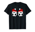 Soccer Footballs Santa Hat T-Shirt - Novelty Apparel Unisex - T-Shirt, Sweatshirt, Hoodie