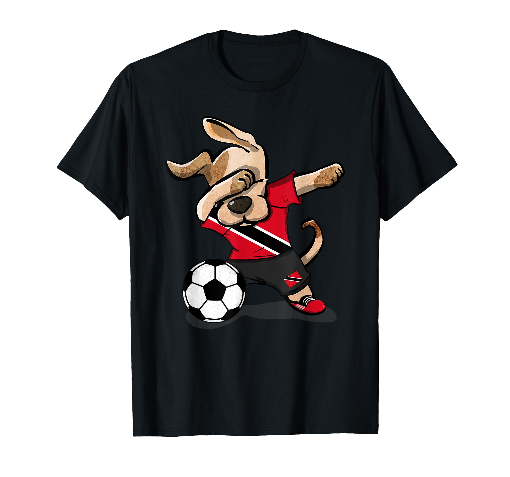 Dabbing Dog Trinidad And Tobago Soccer T-Shirt - Graphic Print for Adults - T-Shirt, Sweatshirt, Hoodie