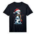 Funny Soccer Balls Santa Snowman T-Shirt - Casual Everyday Wear Unisex - T-Shirt, Sweatshirt, Hoodie