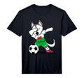 Funny Dabbing Husky Dog Wales Football T-Shirt - Novelty Apparel Unisex - T-Shirt, Sweatshirt, Hoodie