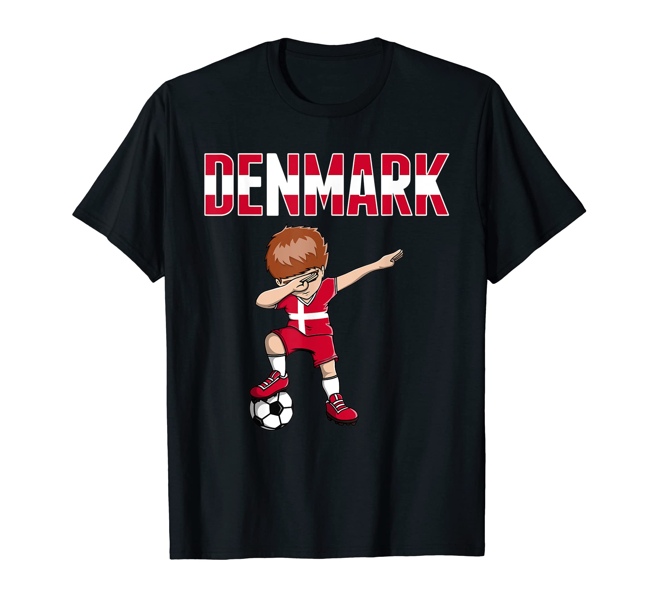 Dabbing Soccer Denmark Soccer Fans T-Shirt - Minimalist Print Men Women - T-Shirt, Sweatshirt, Hoodie