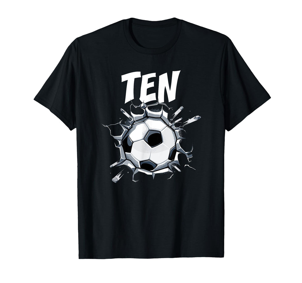 10 Year Old Soccer Birthday Party T-Shirt - Minimalist Print for Adults - T-Shirt, Sweatshirt, Hoodie