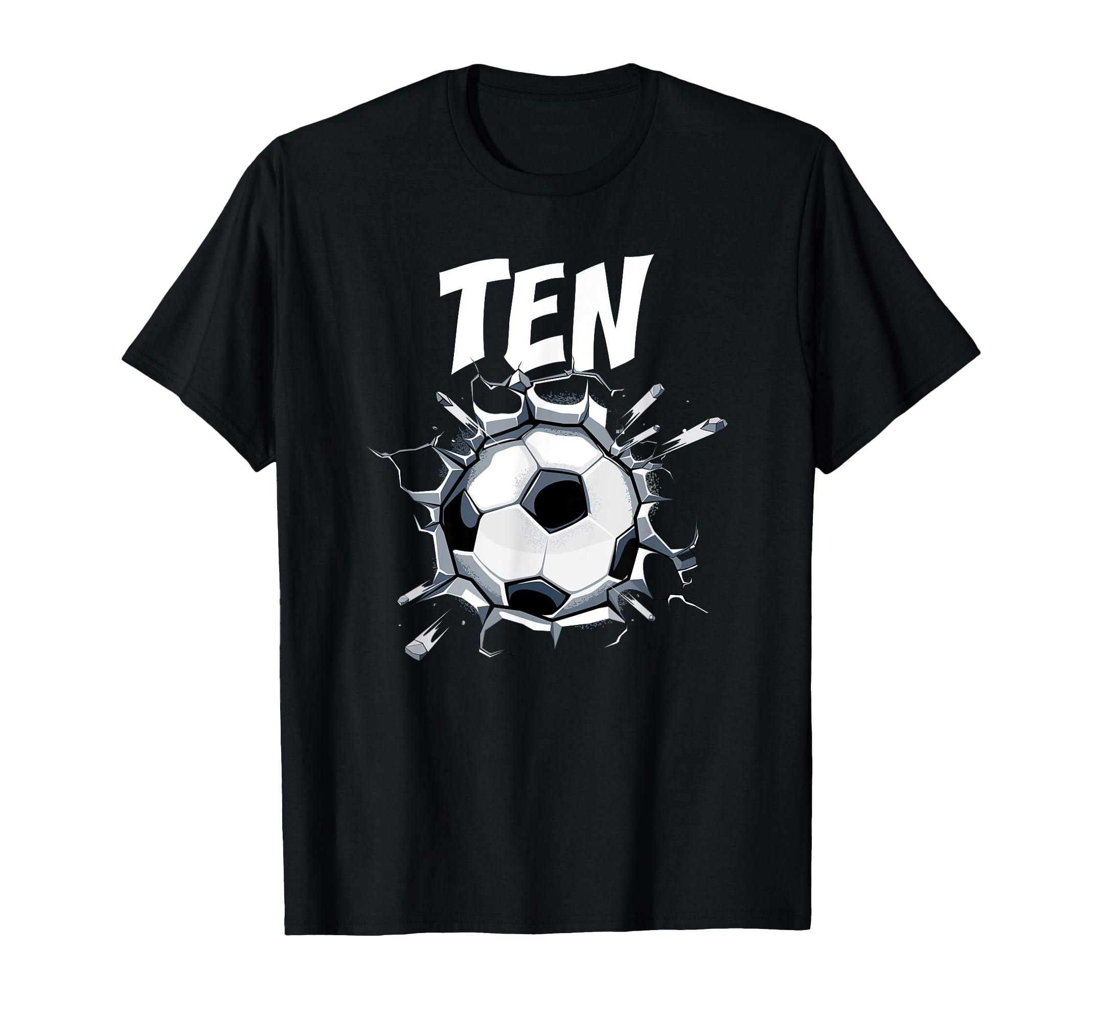 10 Year Old Soccer Birthday Party T-Shirt - Minimalist Print for Adults - T-Shirt, Sweatshirt, Hoodie