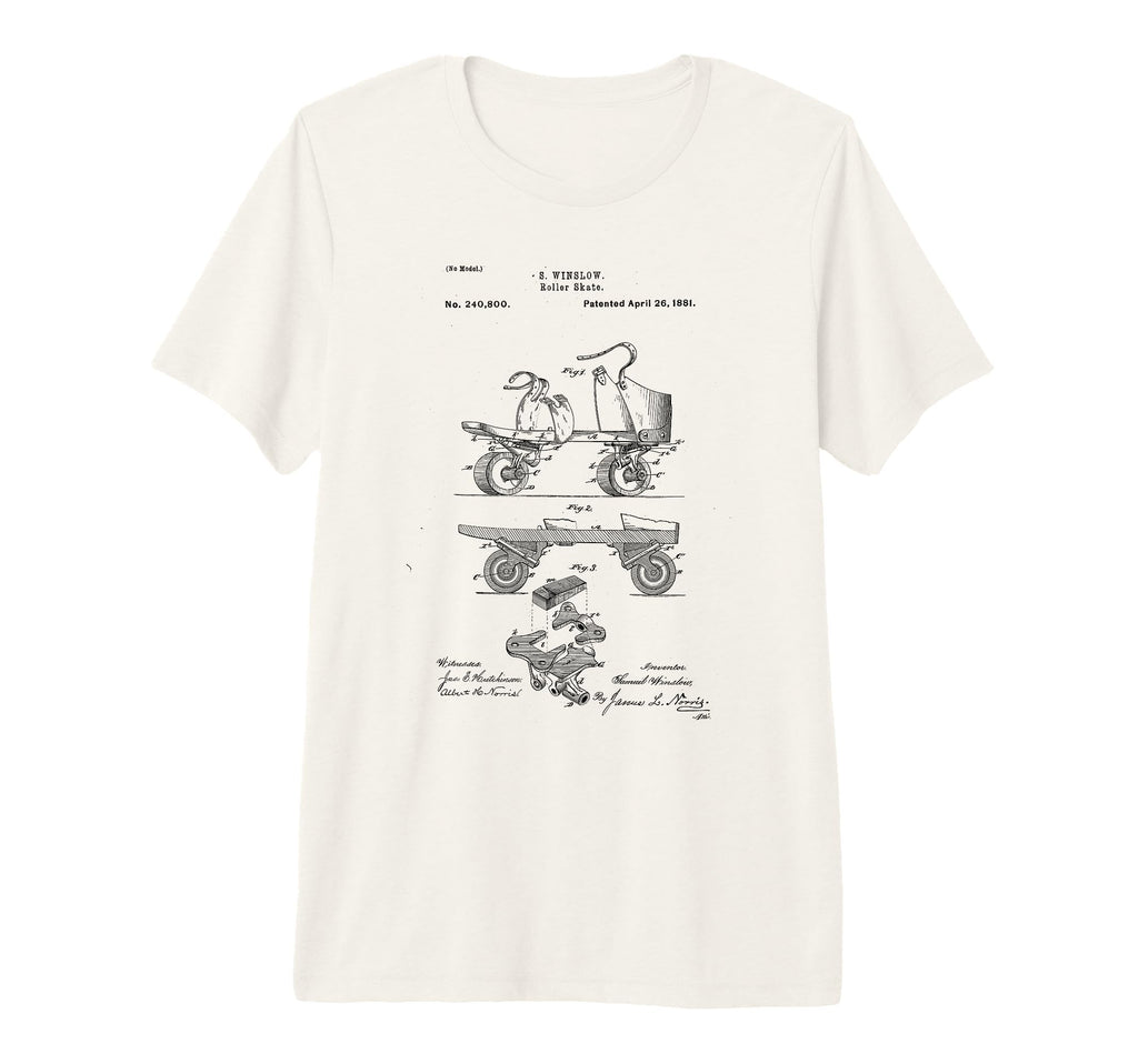 Roller Skate Patent Blueprint Roller T-Shirt - Minimalist Print for Adults - T-Shirt, Sweatshirt, Hoodie