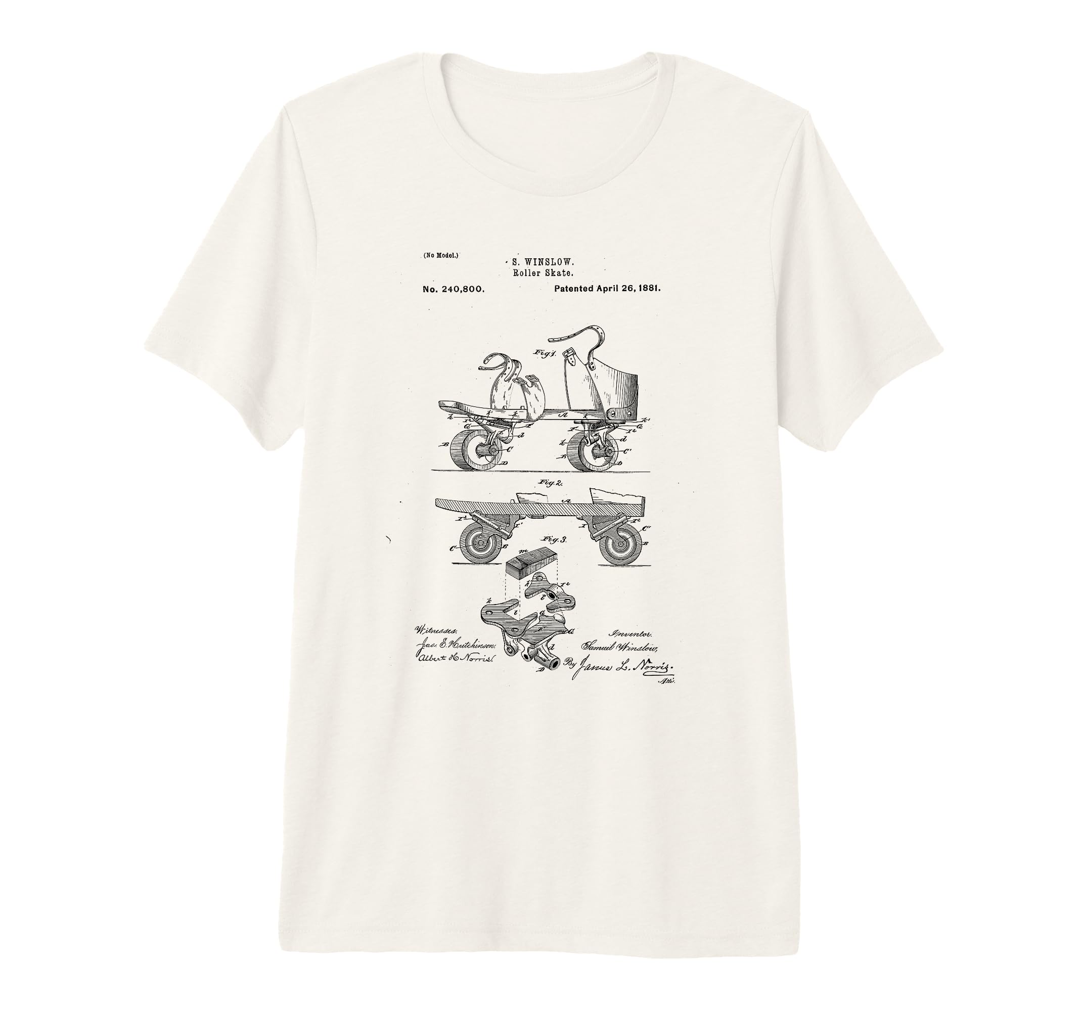 Roller Skate Patent Blueprint Roller T-Shirt - Minimalist Print for Adults - T-Shirt, Sweatshirt, Hoodie
