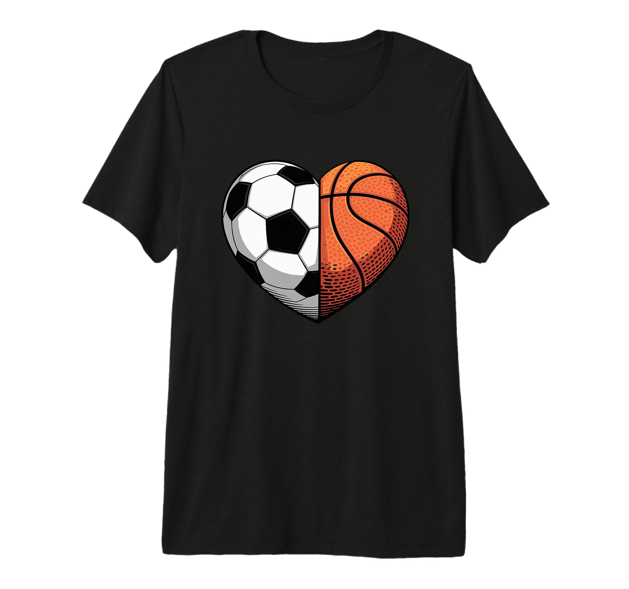 Soccer And Basketball Heart Sports T-Shirt - Aesthetic Graphic Men Women - T-Shirt, Sweatshirt, Hoodie