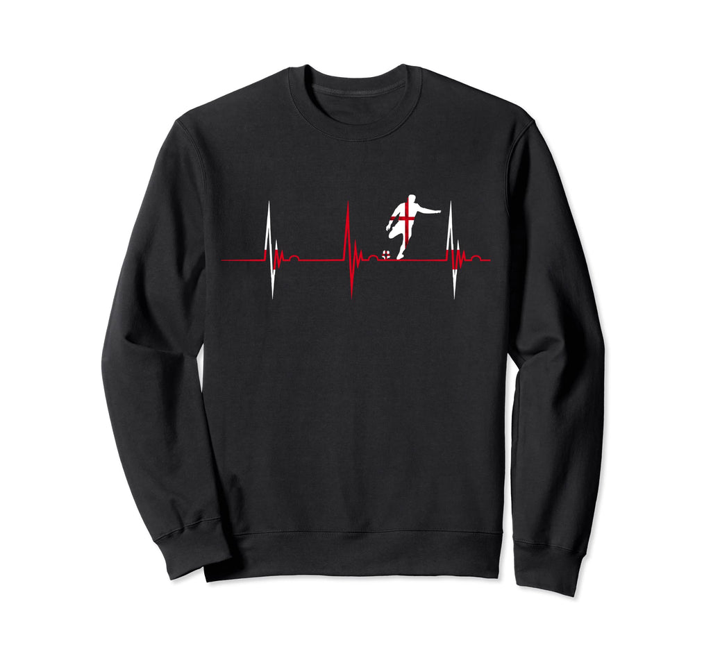 England Soccer Heartbeat Ekg Pulse Sweatshirt - Graphic Print Unisex - T-Shirt, Sweatshirt, Hoodie