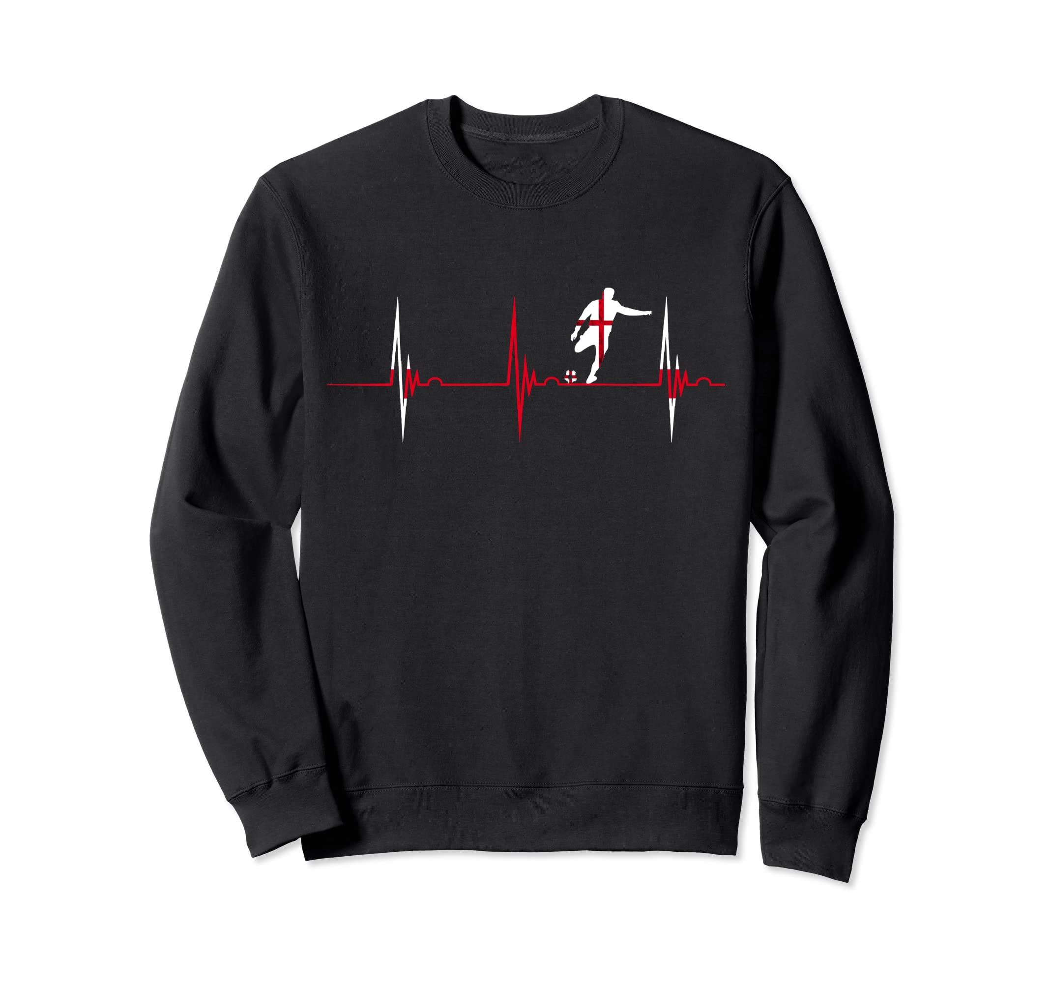 England Soccer Heartbeat Ekg Pulse Sweatshirt - Graphic Print Unisex - T-Shirt, Sweatshirt, Hoodie