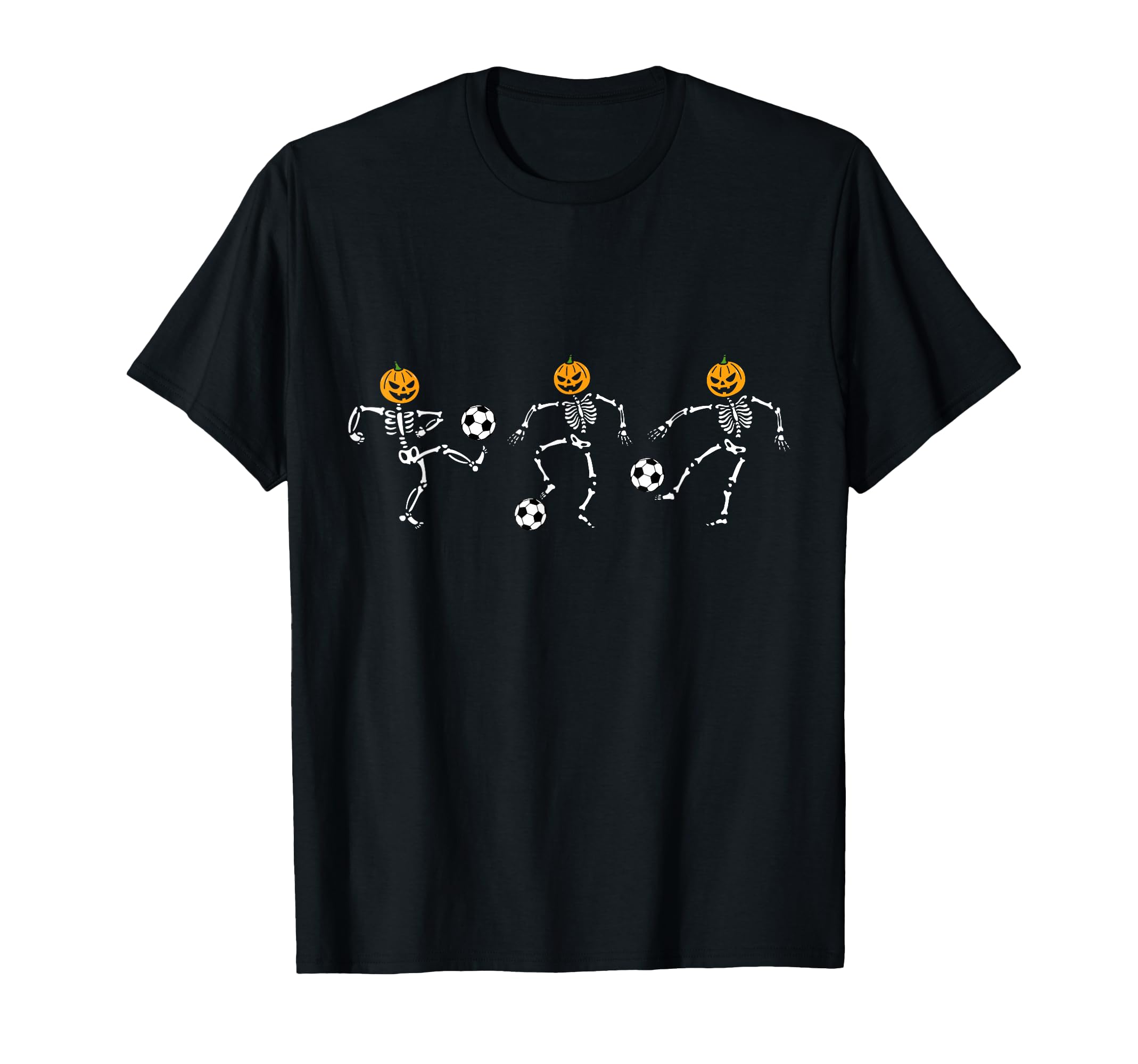Pumpkin Skeleton Squad Soccer Player T-Shirt - Trendy Graphic for Adults - T-Shirt, Sweatshirt, Hoodie