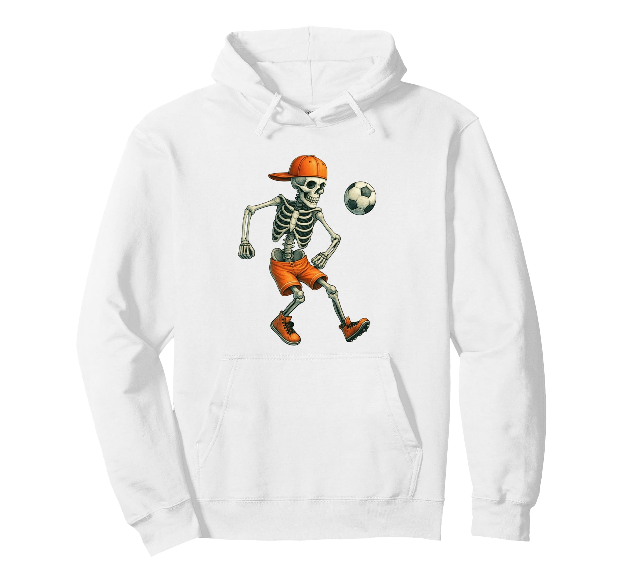 Halloween Skeleton Soccer Ball Hoodie - Aesthetic Graphic for Adults - T-Shirt, Sweatshirt, Hoodie