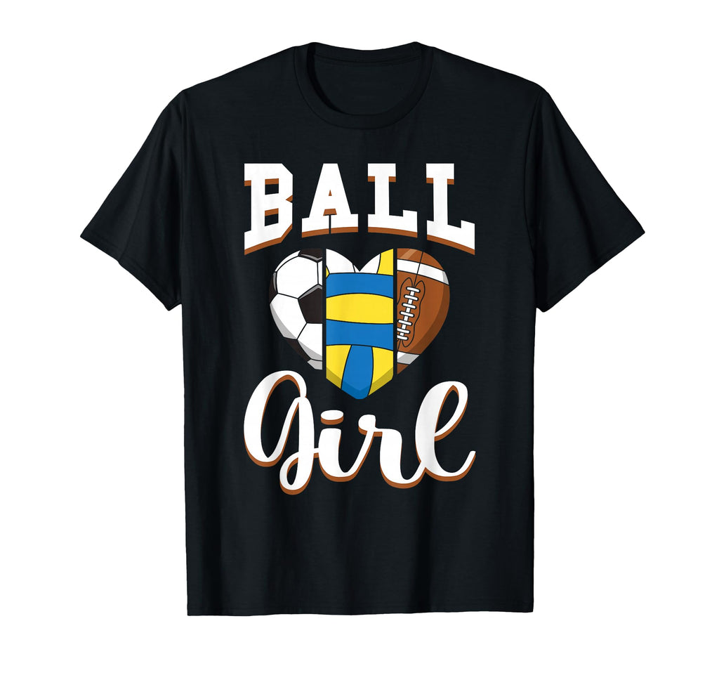 Ball Sports Heart Soccer Volleyball Football T-Shirt - Graphic Print Unisex - T-Shirt, Sweatshirt, Hoodie