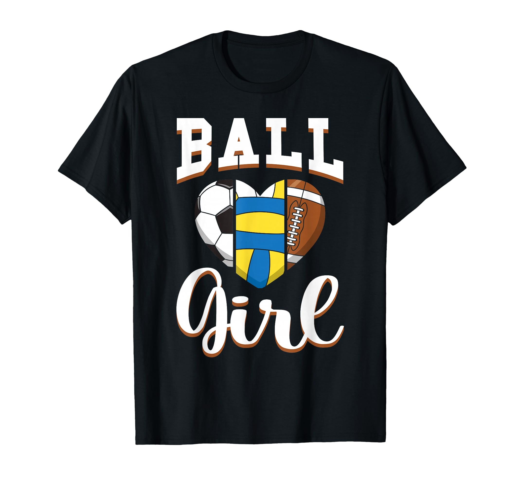 Ball Sports Heart Soccer Volleyball Football T-Shirt - Graphic Print Unisex - T-Shirt, Sweatshirt, Hoodie