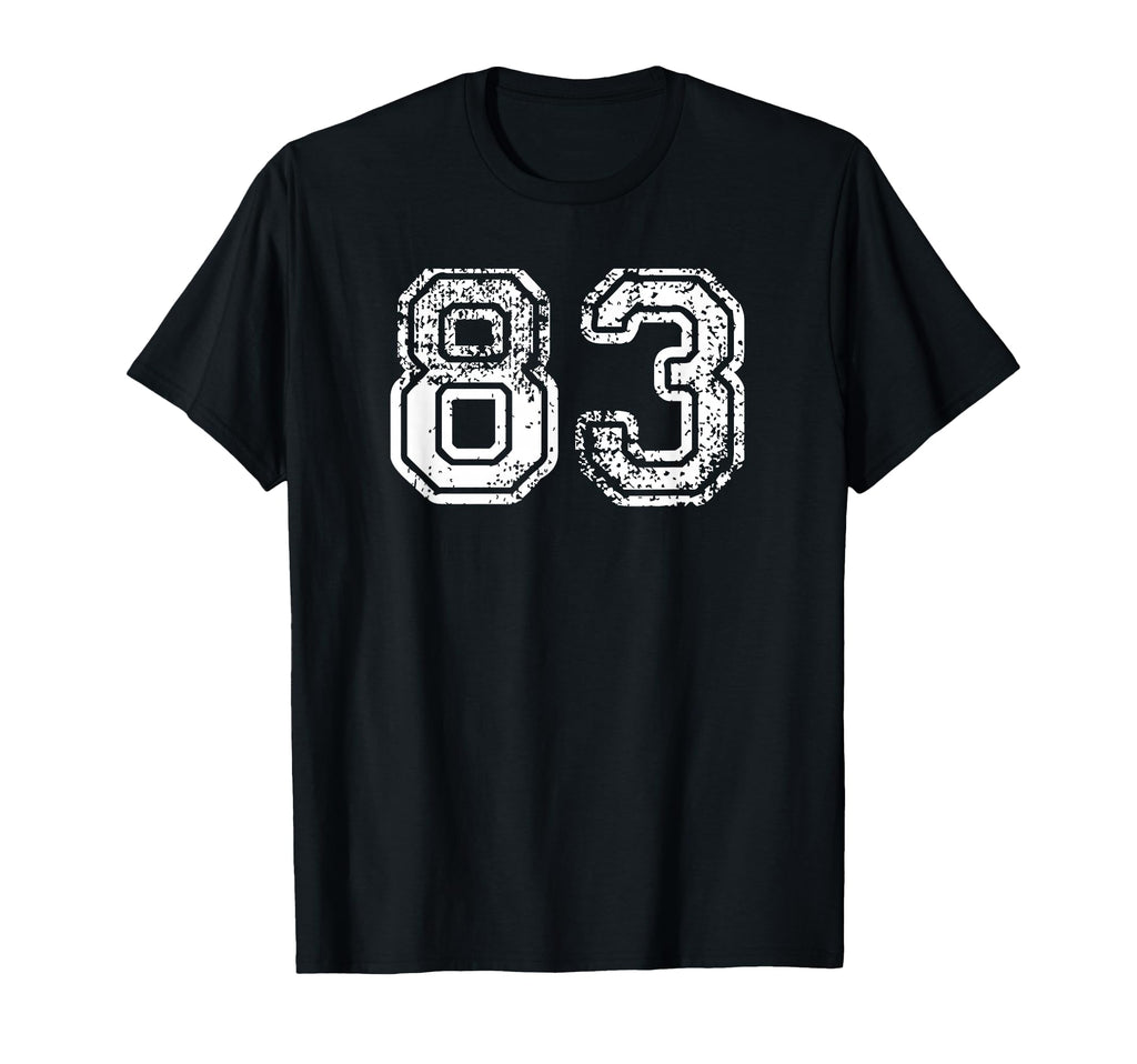 Number 83 Baseball Football Soccer T-Shirt - Trendy Graphic for Adults - T-Shirt, Sweatshirt, Hoodie