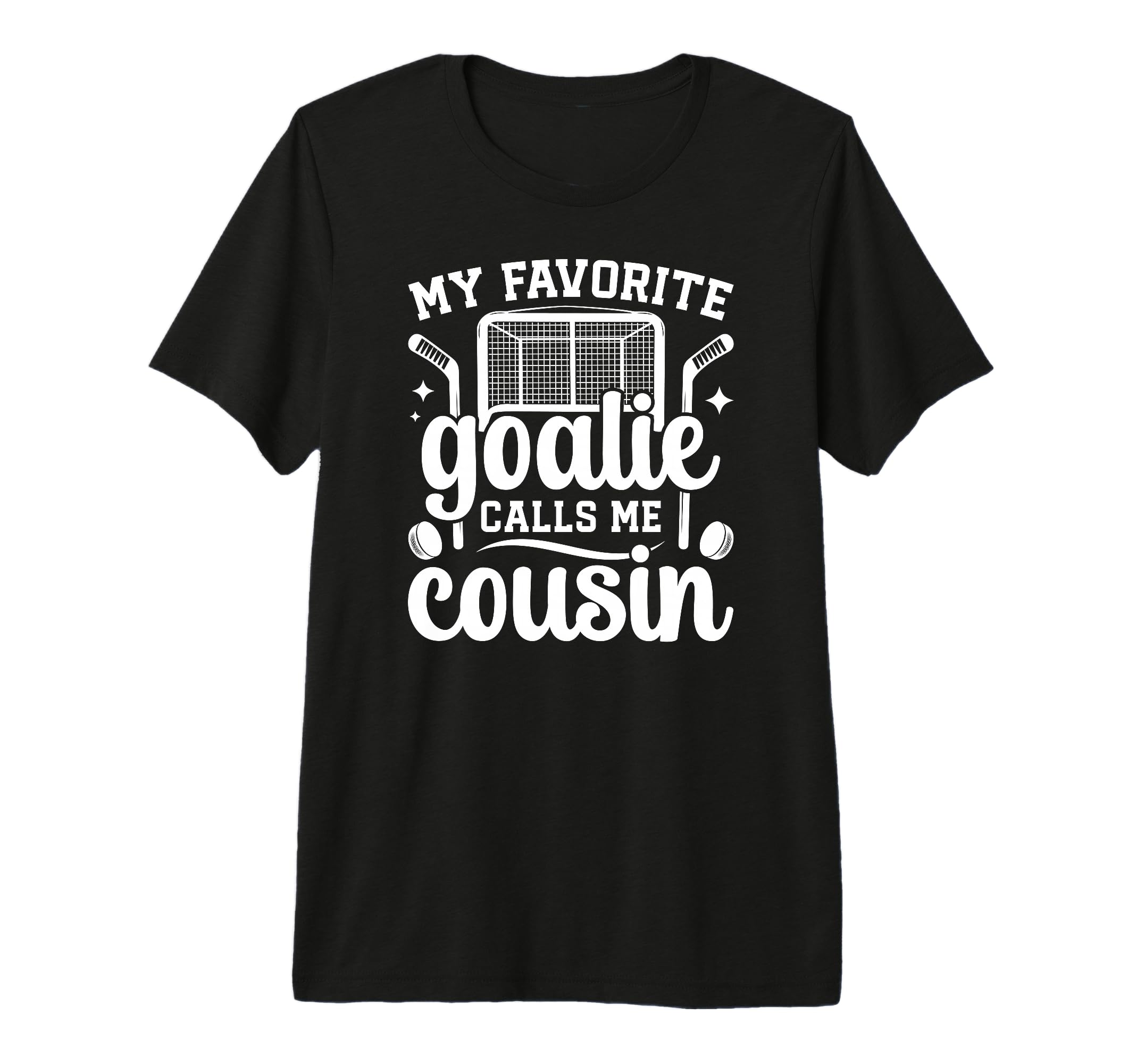 Proud Ice Hockey Goalie Cousin Hockey T-Shirt - Minimalist Print Unisex - T-Shirt, Sweatshirt, Hoodie
