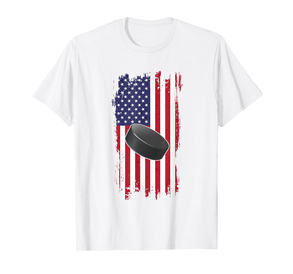 Patriotic Ice Hockey Snow Sports T-Shirt - Casual Everyday Wear for Adults - T-Shirt, Sweatshirt, Hoodie