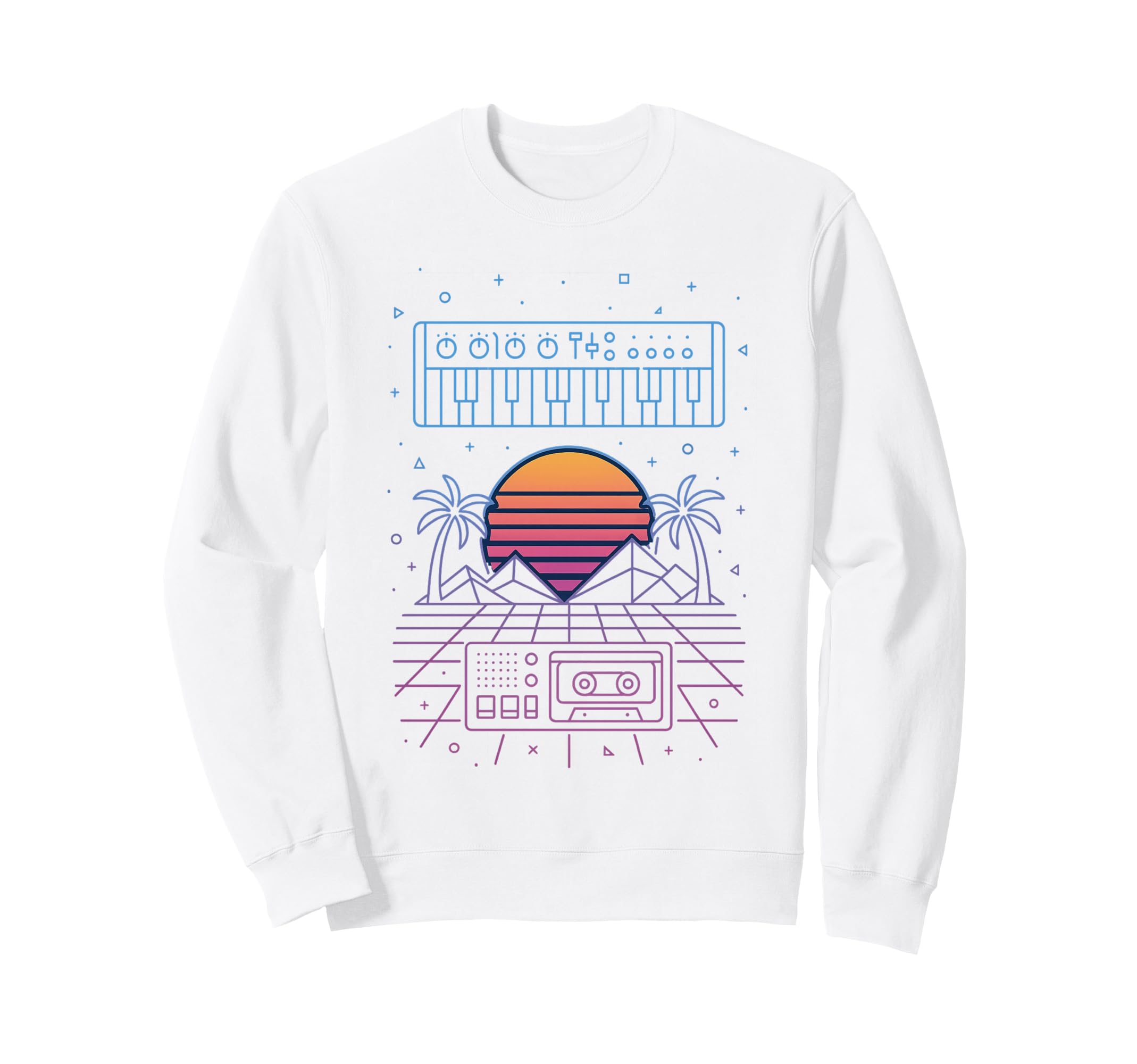 80S Synthwave Sweatshirt - Casual Everyday Wear for Adults - T-Shirt, Sweatshirt, Hoodie