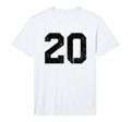 Number 20 Sport Black Distressed T-Shirt - Novelty Apparel for Adults - T-Shirt, Sweatshirt, Hoodie