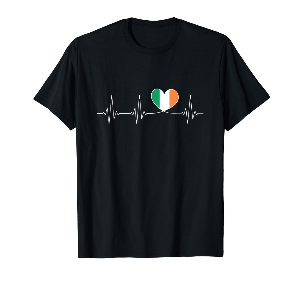 Ire Love Heartbeat And Irish Flag Heart T-Shirt - Trendy Graphic Men Women - T-Shirt, Sweatshirt, Hoodie
