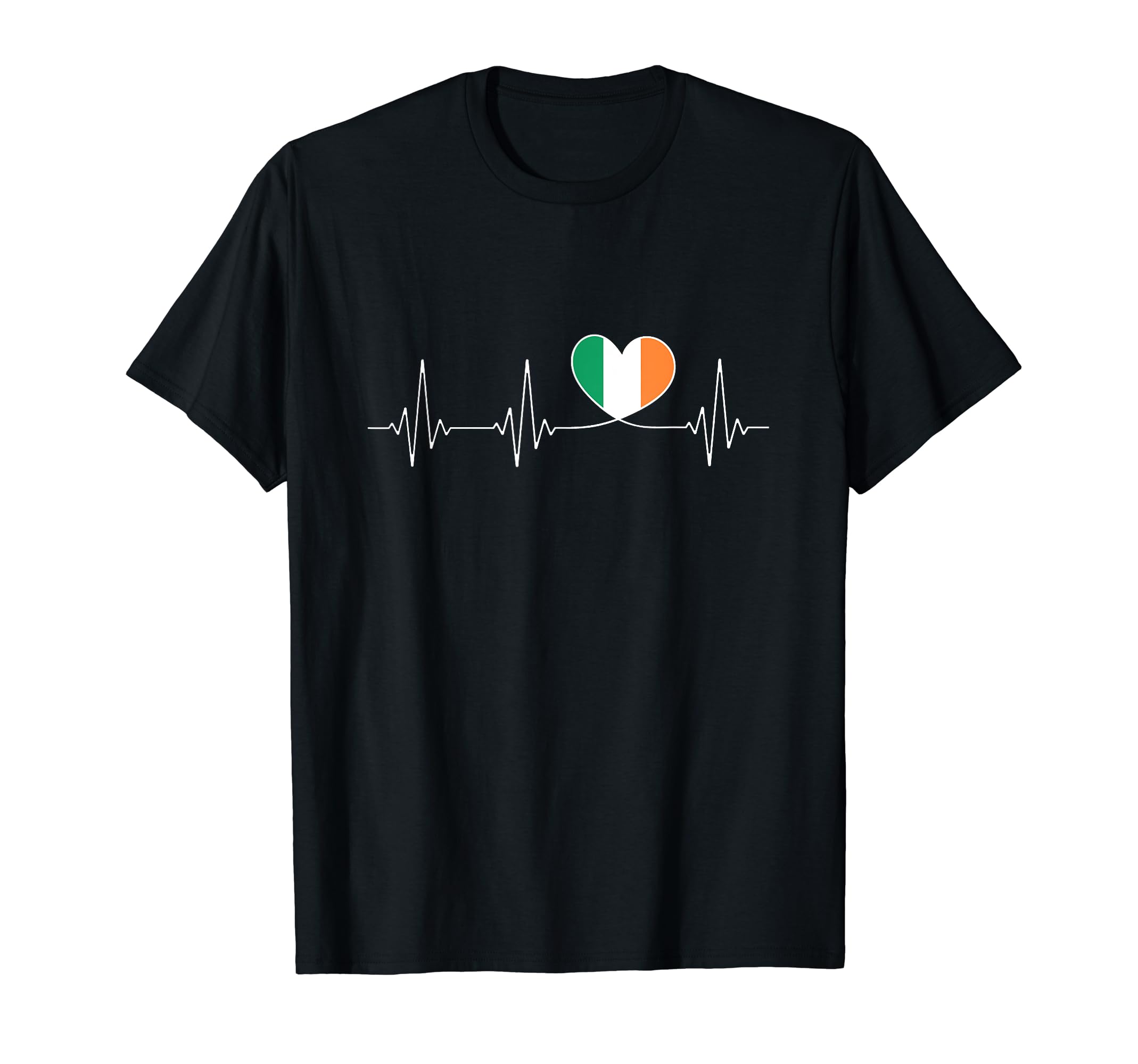 Ire Love Heartbeat And Irish Flag Heart T-Shirt - Trendy Graphic Men Women - T-Shirt, Sweatshirt, Hoodie