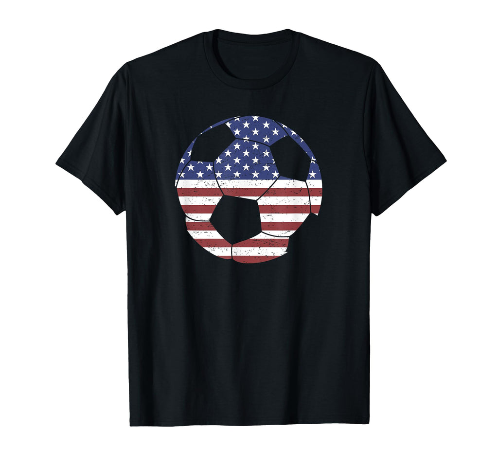 Soccer Ball Usa American Flag T-Shirt - Novelty Apparel Men Women - T-Shirt, Sweatshirt, Hoodie